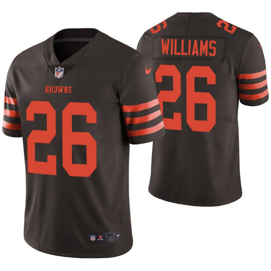 Men's Cleveland Browns #26 Greedy Williams Brown Color Rush Limited Stitched NFL Jersey